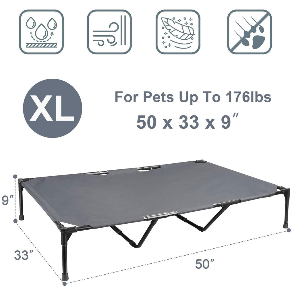 Mesa Cot specifications — size, weight capacity up to 176 lbs, and key features